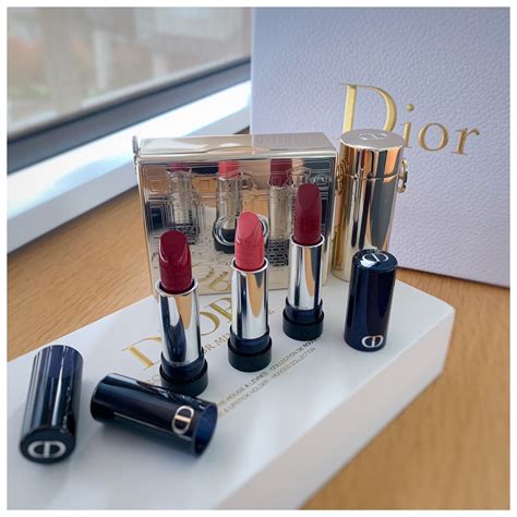 dior clutch lipsticks|Dior lipstick set with clutch.